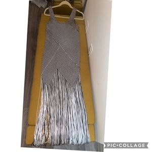 Proenza woven fringe maxi dress in s